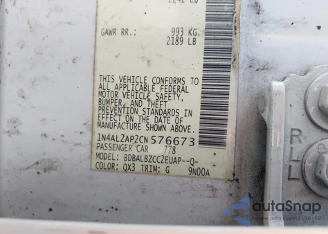 2012 Nissan Altima 2.5 S z USA, uszkodzony, nr VIN 1N4AL2AP2CN576673